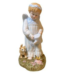 Home Interiors & Gifts "Gardening Angel" with Cat Butterfly #14065-99 Figurine